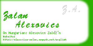 zalan alexovics business card